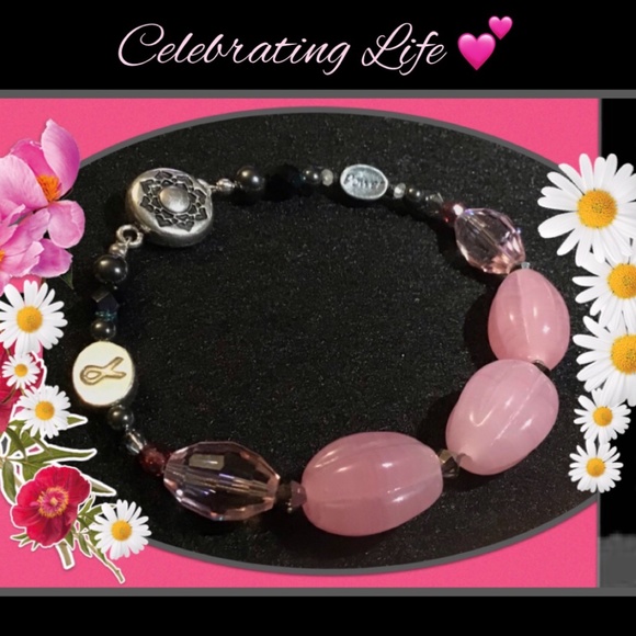 Genuine Rose Quartz Bracelet - Picture 1 of 4
